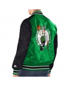 Kelly Green/Black Boston Celtics Renegade Varsity Satin Jacket