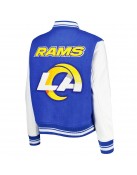 LA Rams Mash Up Royal and White Varsity Jacket