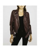 Legacies S04 Danielle Rose Russell Brown Leather Jacket