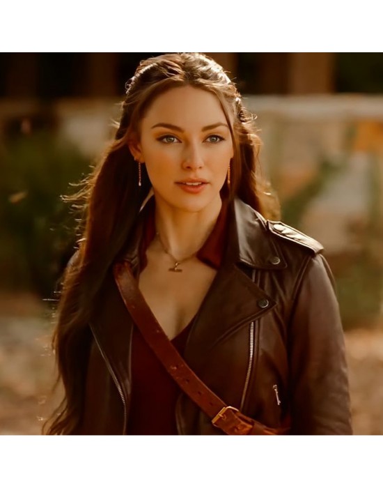 Legacies S04 Danielle Rose Russell Brown Leather Jacket