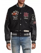 Men's Amiri Wool-Blend Varsity Bomber Jacket