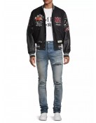 Men's Amiri Wool-Blend Varsity Bomber Jacket