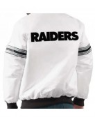 Men's Raiders White Satin Varsity Bomber Jacket