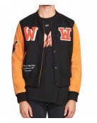 Men’s Off-White Eagle Temp Wool Varsity Jacket