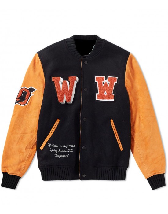 Men’s Off-White Eagle Temp Wool Varsity Jacket