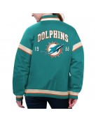 Miami Dolphins Tournament Aqua Varsity Jacket