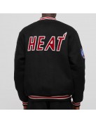 Miami Heat Hardwood Classics Black Varsity Wool Jacket