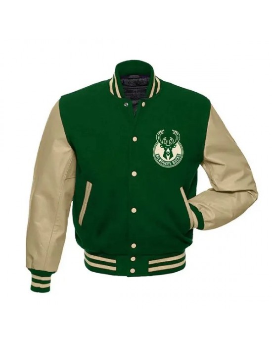 Milwaukee Bucks Green Wool Varsity Jacket