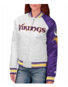 Minnesota Vikings Starter Satin White and Purple Jacket