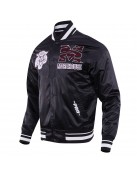 Morehouse College Classic Rib Black Satin Jacket