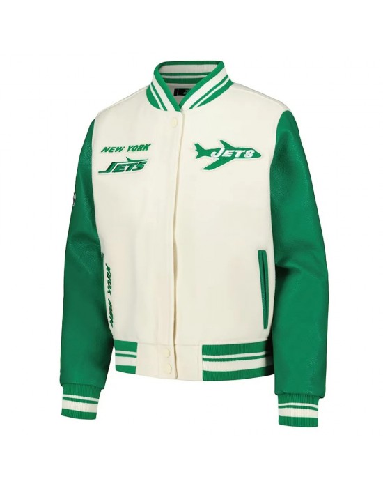 NY Jets Retro Classic Wool & Leather Varsity Jacket