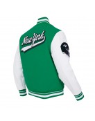 NY Jets Script Tail Classic Rib Varsity Jacket