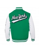 NY Jets Script Tail Classic Rib Varsity Jacket