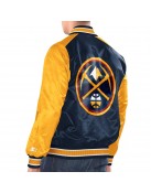 Navy/Gold Denver Nuggets Renegade Varsity Satin Jacket