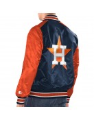 Navy/Orange Houston Astros Renegade Varsity Satin Jacket