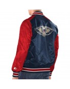 Navy/Red New Orleans Pelicans Renegade Varsity Satin Jacket