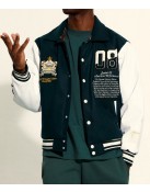 Neutrals Country Club Green Varsity Jacket