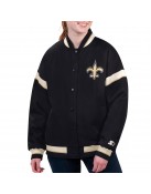 New Orleans Saints Tournament Black Varsity Jacket