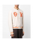 OW Logo-Patch Off-White Varsity Jacket