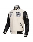 Oakland Raiders Retro Classic Rib Wool Varsity Jacket