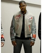 Off White Ac Milan Grey Wool Varsity Jacket