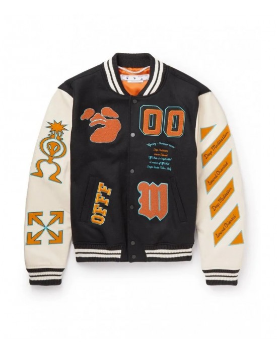 Off-White Wool-Blend Varsity Jacket