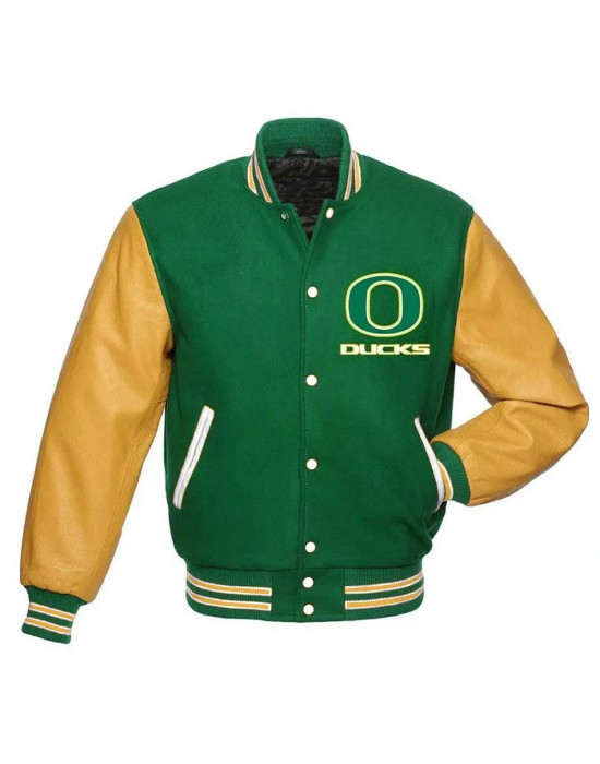 Oregon Ducks Green and Yellow Varsity Jacket