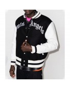 Palm Angels 50 Bear Varsity Black and White Jacket