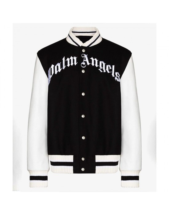 Palm Angels 50 Bear Varsity Black and White Jacket