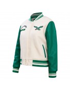 Philadelphia Eagles Retro Classic Cream And Green Varsity Jacket