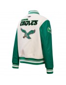 Philadelphia Eagles Retro Classic Cream And Green Varsity Jacket