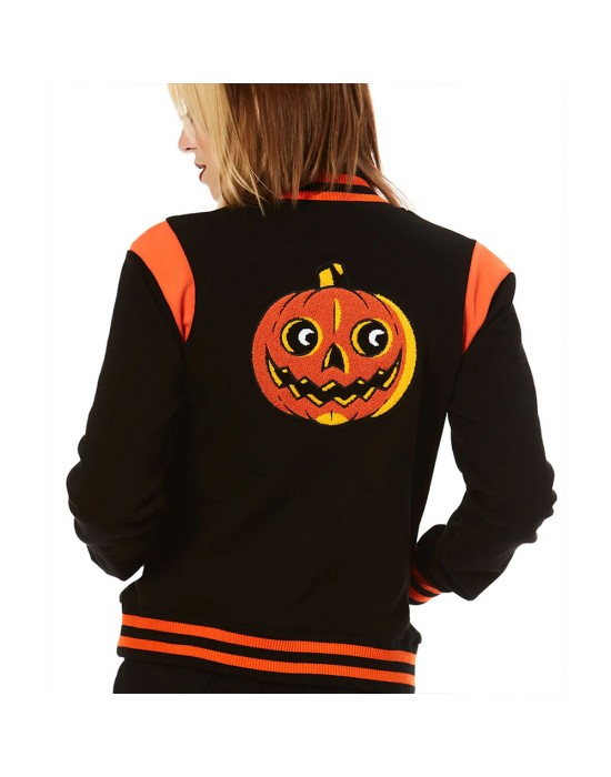 Pumpkin Queen Black Varsity Jacket