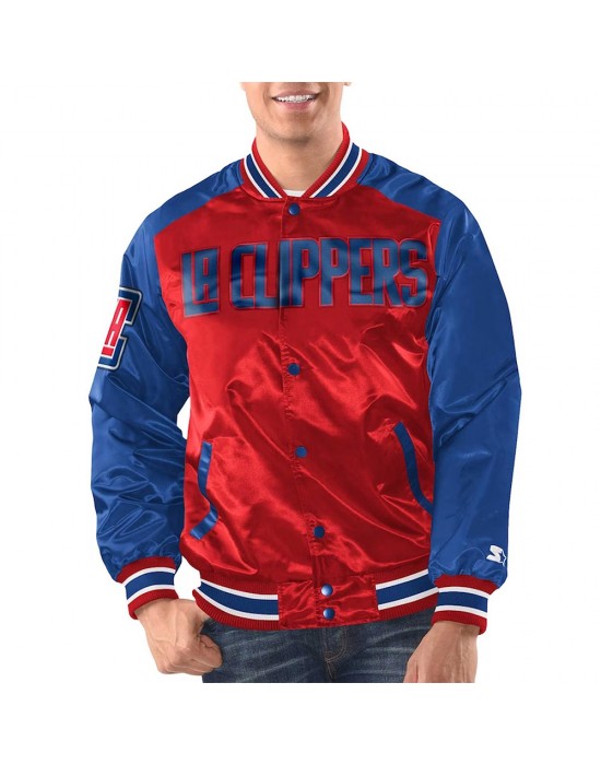 Red/Royal Los Angeles Clippers Renegade Varsity Satin Jacket