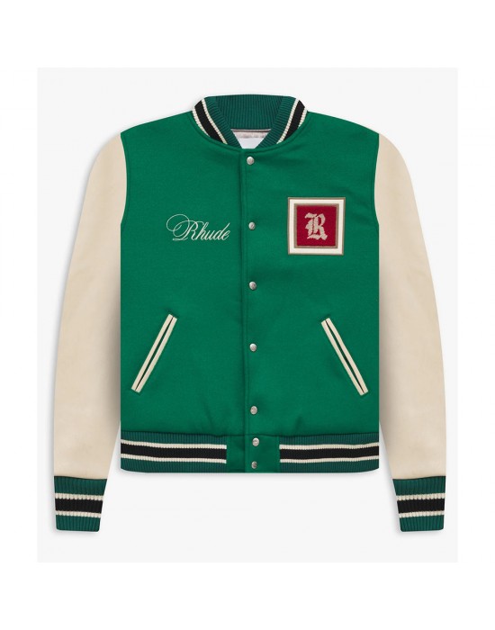 Rhude Green Varsity Jacket