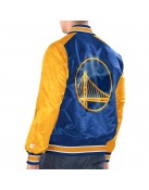 Royal/Gold Golden State Warriors Renegade Varsity Satin Jacket