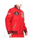 San Francisco 49ers Crest Emblem Rib Varsity Wool Jacket