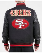 San Francisco 49ers Retro Classic Black Wool Varsity Jacket