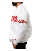 San Francisco 49ers Starter White Satin Jacket