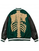 Skeleton Furry Bone Baseball Varsity Jacket