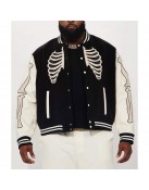 Skeleton Varsity Wool & Leather Jacket