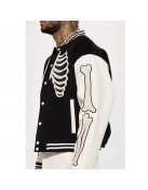 Skeleton Varsity Wool & Leather Jacket