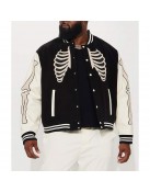 Skeleton Varsity Wool & Leather Jacket