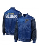 St. Louis Blues Enforcer Blue/Navy Varsity Satin Jacket