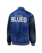 St. Louis Blues Enforcer Blue/Navy Varsity Satin Jacket