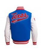 Texas Rangers Script Tail Classic Rib Varsity Jacket