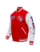 Texas Rangers Script Tail Classic Rib Varsity Jacket