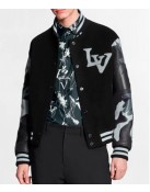 The Kid Laroi Wrong Camo Chains LV Varsity Jacket