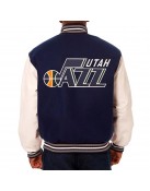 Utah Jazz Varsity Navy and White Jacket