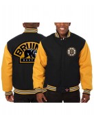 Varsity Boston Bruins Black and Yellow Wool Jacket