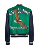 Varsity Eagle Logo W23 Green and Blue Jacket